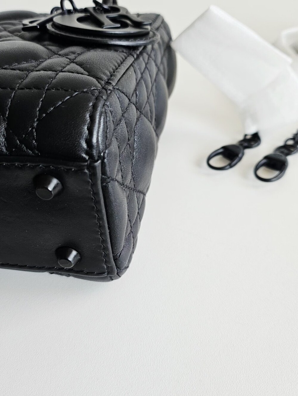 Christian Dior Black Ultra Matte Cannage Calfskin Lady Dior Mini Bag - Picture 7 of 16
